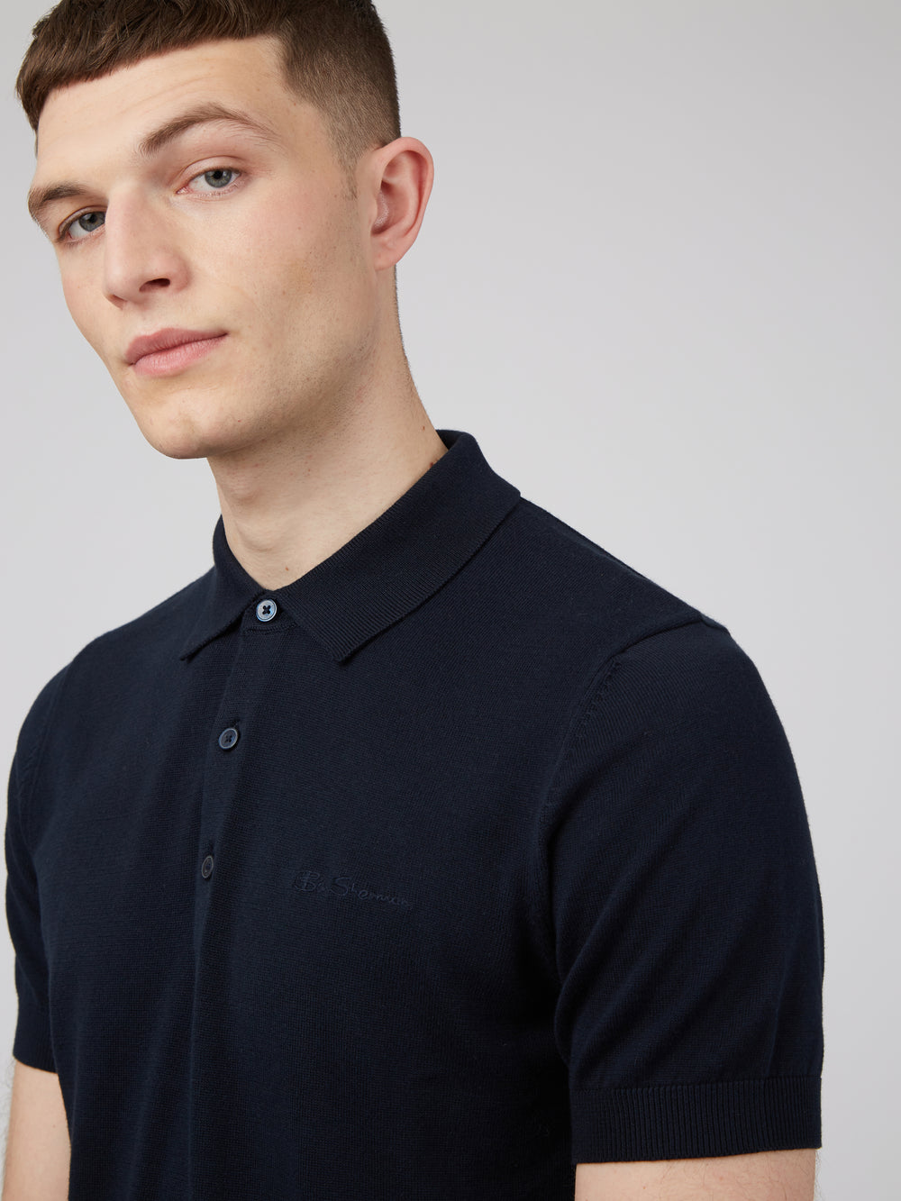 Pull à Col Polo Ben Sherman Signature Bleu Marine | OAU-65073489